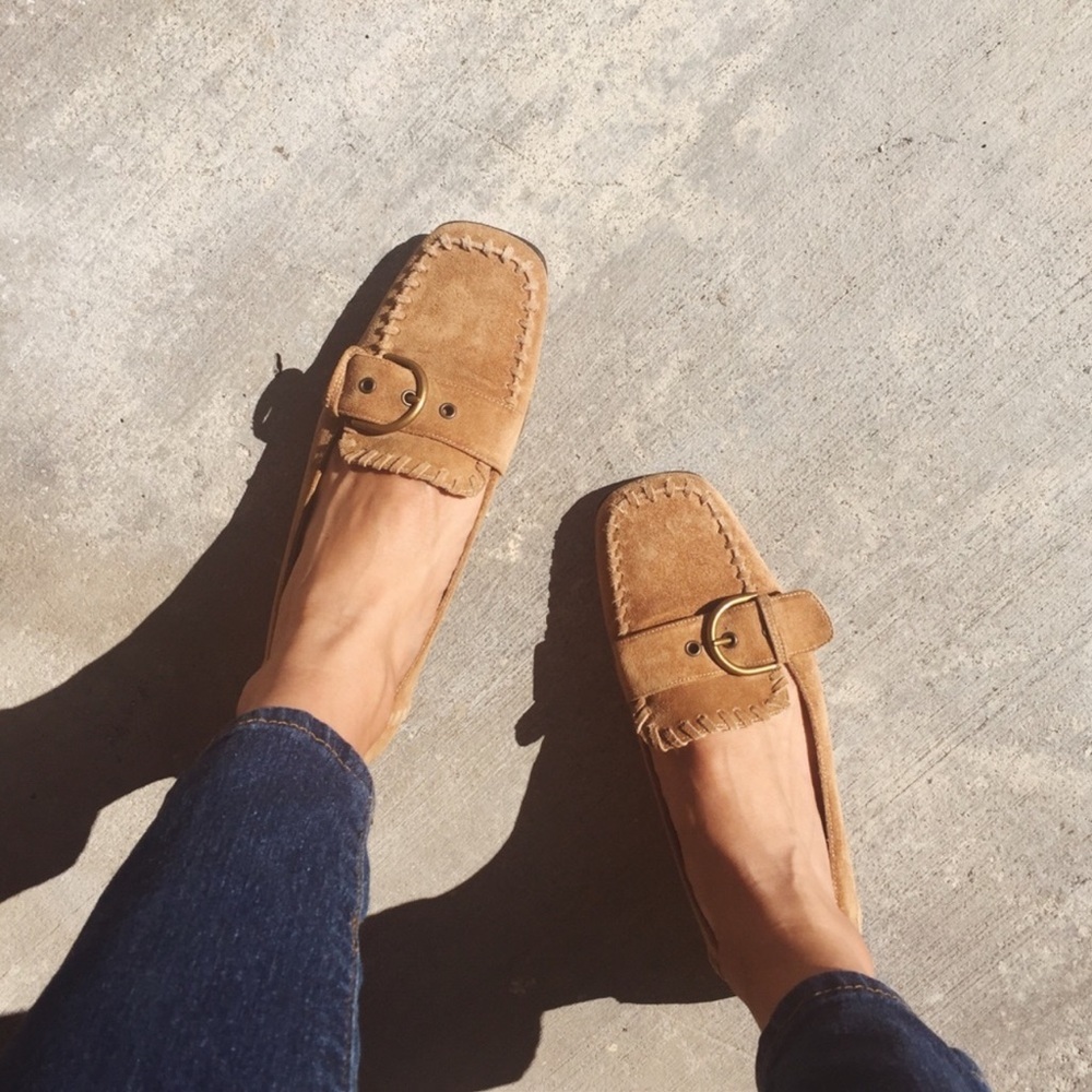 Coach Adeline leather suede loafers Size 7